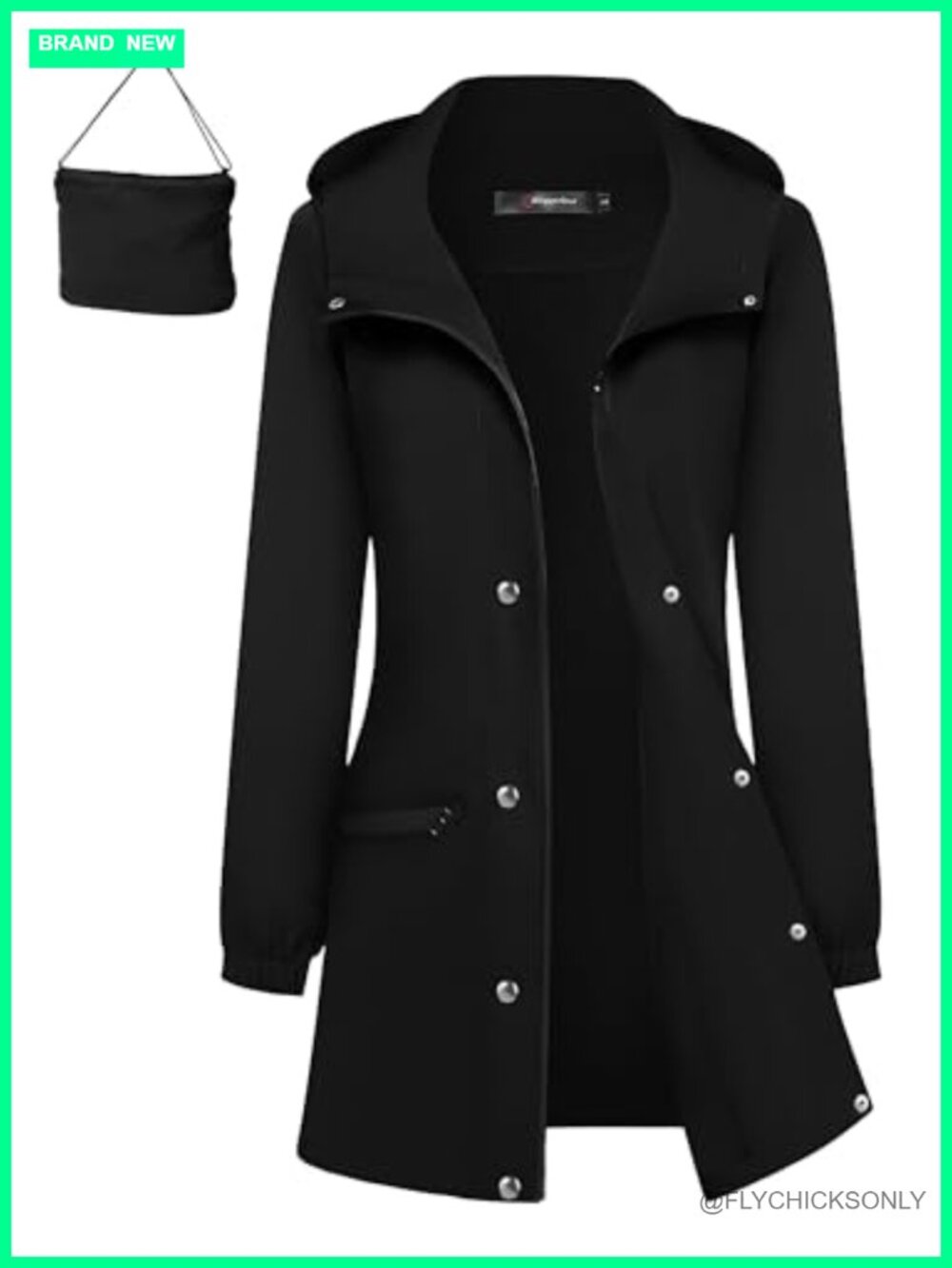 Women's Waterproof Packable Rain Jacket Lightweight Windbreaker Hooded